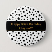 Zwarte sterren met Berichtendag Button (Voorkant)