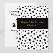 Zwarte sterren met Berichtenfeest Kaart (Voorkant / Achterkant)