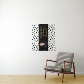 Zwarte sterren met berichtfoto van Birthday tapest Wandkleed (In situ)