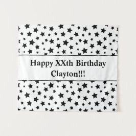 Zwarte sterren met berichtgevingsterendaagse tapij wandkleed