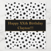 Zwarte sterren met label voor afgelopen zondag wijn etiket (Enkel label)