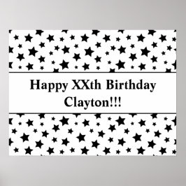 Zwarte sterren met Poster van de Berichtendag