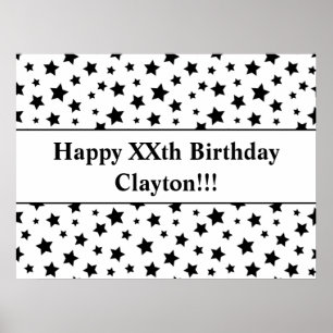 Zwarte sterren met Poster van de Berichtendag