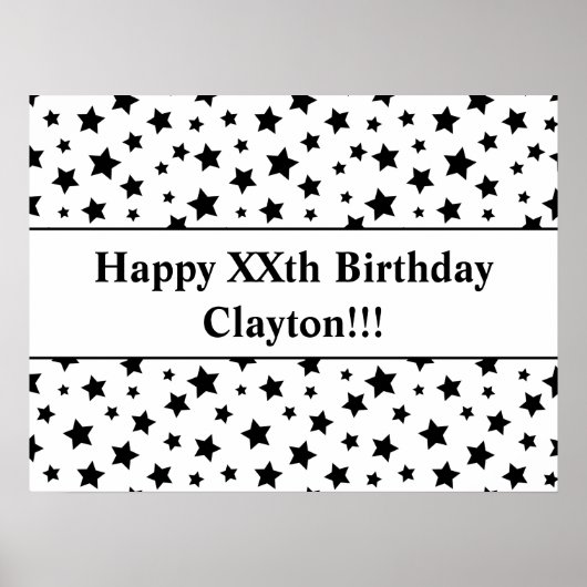 Zwarte sterren met Poster van de Berichtendag (Voorkant)