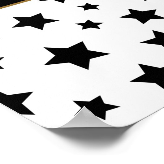 Zwarte sterren met Poster van de Berichtendag (Hoek)