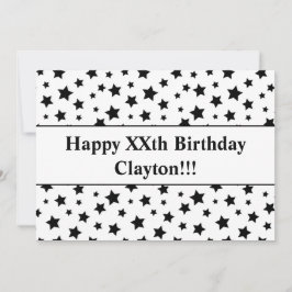 Zwarte sterren met uitnodiging voor een bericht op