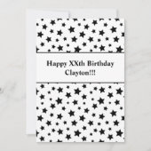 Zwarte sterren met uitnodiging voor een feestdag (Voorkant)