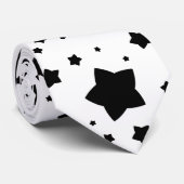 Zwarte sterren naadloos patroon stropdas (Opgerold)