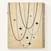 Zwarte sterren omgeven het pad van de planeet verv notitieboek (Achterkant)