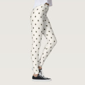 Zwarte sterren op noodlijdend wit leggings (Rechts)