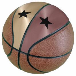 Zwarte sterren op Rosewood Nacre Metallic Basketba Basketbal