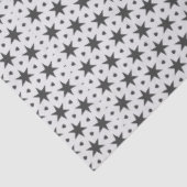Zwarte sterren op wit geometrisch patroon tissuepapier (Detail)