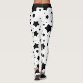 Zwarte sterren op wit leggings (Achterkant)