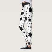 Zwarte sterren op wit leggings (Links)
