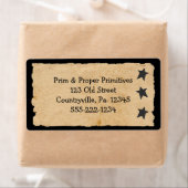 Zwarte sterren Primitief bedrijfslabel Etiket (Insitu)