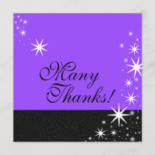 Zwarte sterren Quinceañera Veel Bedankt briefkaart