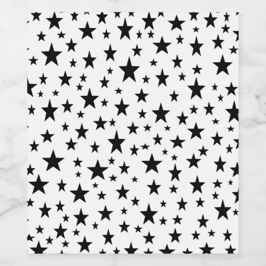 Zwarte sterren wijn etiket (Enkel label)