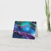 Zwarte & sterrenblauw Navy Blue Gold Hartelijk dan Bedankkaart (Achterkant)