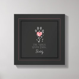 Zwarte Sterrenlicht Roze Hart Pootafdruk Hond Gede Canvas Afdruk