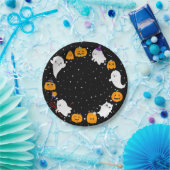 Zwarte Sterrennacht met Ghosts Halloween Papieren Bordje (Feest)