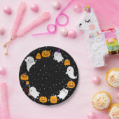 Zwarte Sterrennacht met Ghosts Halloween Papieren Bordje (Feest)