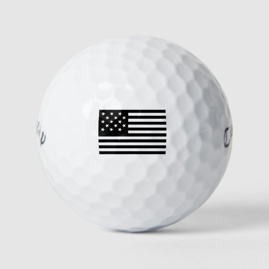 Zwarte stervormige Amerikaanse vlag Golfballen (Voorkant)