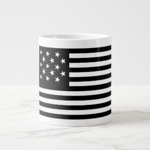 Zwarte stervormige Amerikaanse vlag Grote Koffiekop
