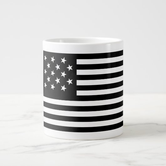 Zwarte stervormige Amerikaanse vlag Grote Koffiekop (Voorkant)