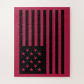 Zwarte stervormige Amerikaanse vlag Legpuzzel (Verticaal)