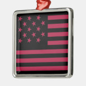Zwarte stervormige Amerikaanse vlag Metalen Ornament (Links)