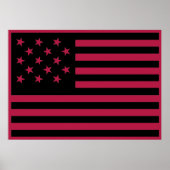 Zwarte stervormige Amerikaanse vlag Poster (Voorkant)