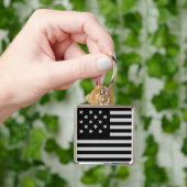 Zwarte stervormige Amerikaanse vlag Sleutelhanger (Hand)