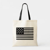 Zwarte stervormige Amerikaanse vlag Tote Bag (Achterkant)