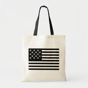 Zwarte stervormige Amerikaanse vlag Tote Bag