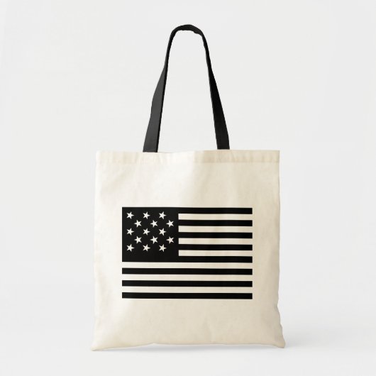 Zwarte stervormige Amerikaanse vlag Tote Bag (Voorkant)