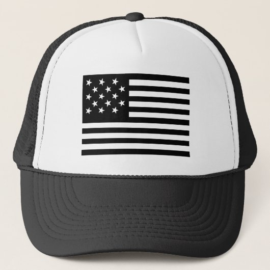 Zwarte stervormige Amerikaanse vlag Trucker Pet (Voorkant)