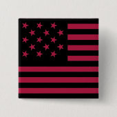 Zwarte stervormige Amerikaanse vlag Vierkante Button 5,1 Cm (Voorkant)