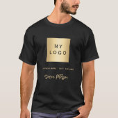 Zwarte steun lokale bedrijf logo handtekening slog t-shirt (Voorkant)