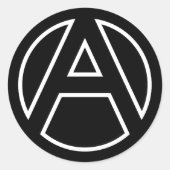 Zwarte sticker Cirkel letter A (Voorkant)