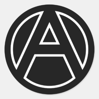 Zwarte sticker Cirkel letter A