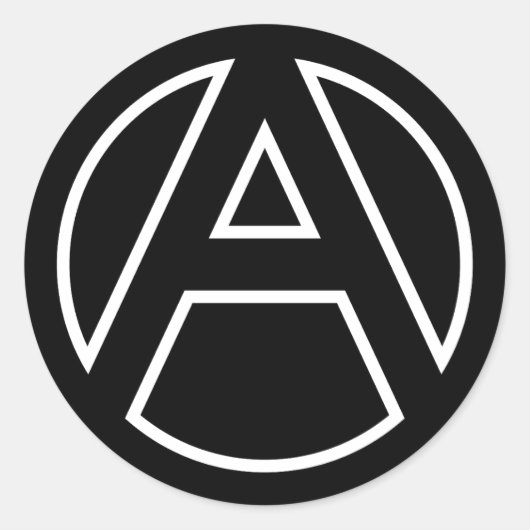 Zwarte sticker Cirkel letter A (Voorkant)