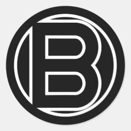 Zwarte sticker Cirkel letter B