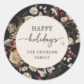 Zwarte sticker met fijne vakantiewensen (Voorkant)