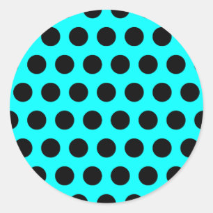 Zwarte sticker met polka stippen