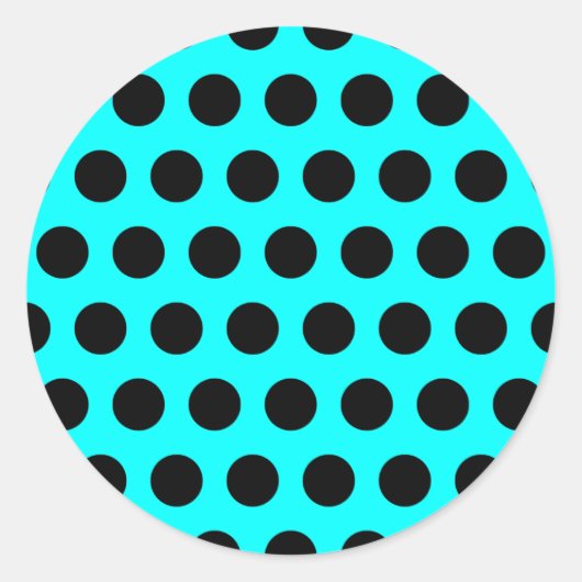 Zwarte sticker met polka stippen (Voorkant)