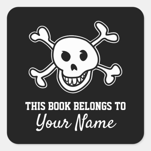 Zwarte sticker van de piratenvlag voor het boek va (Voorkant)
