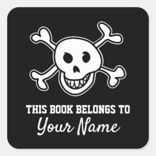 Zwarte sticker van de piratenvlag voor het boek va