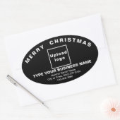 Zwarte Sticker voor kerst-business-ovaal (Envelop)