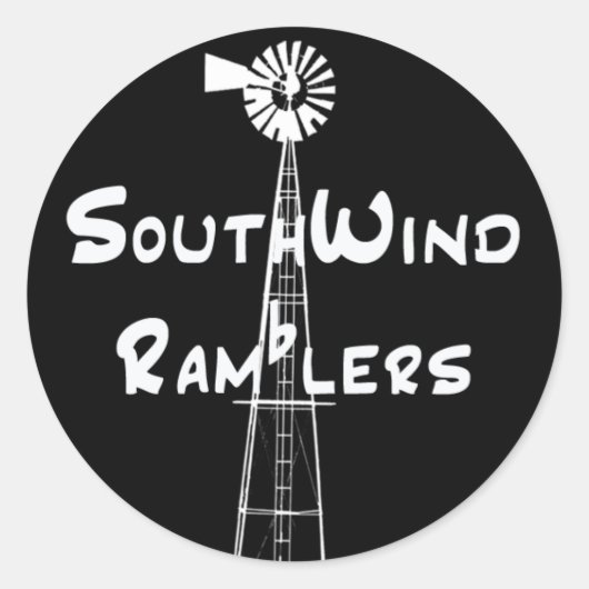 Zwarte Sticker Witte Horizontale Tekst (Voorkant)