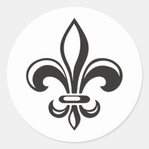 Zwarte sticker x20 moderne Franse Fleur de lis